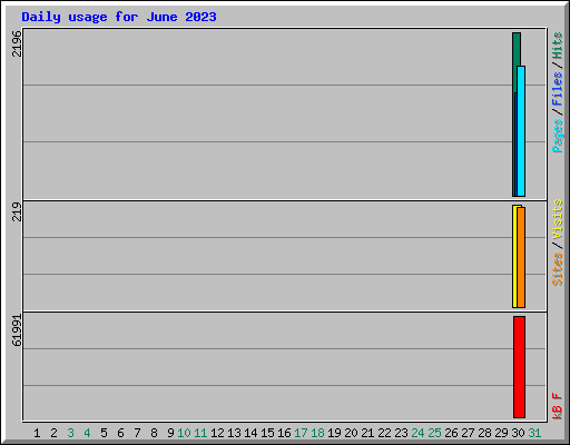 Daily usage for June 2023