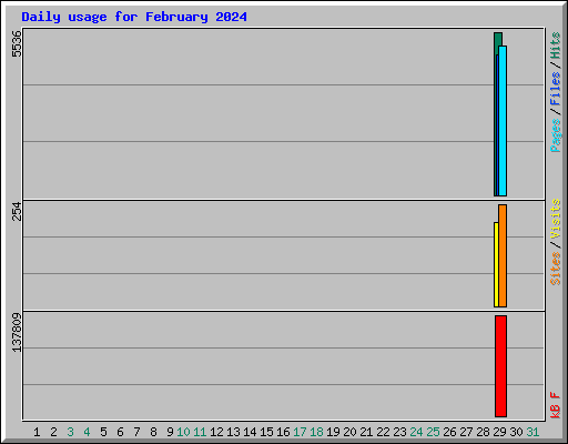 Daily usage for February 2024