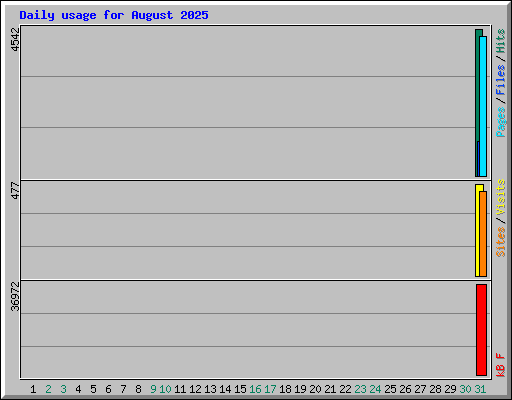 Daily usage for August 2025