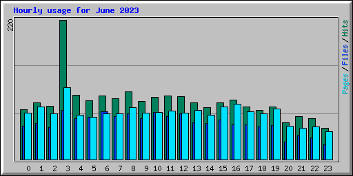 Hourly usage for June 2023