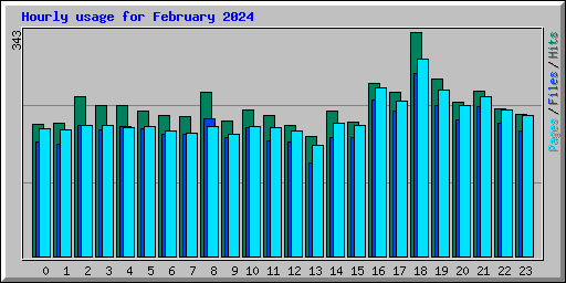 Hourly usage for February 2024