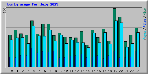 Hourly usage for July 2025