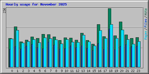 Hourly usage for November 2025