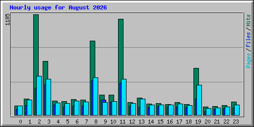 Hourly usage for August 2026